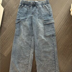 women’s Cargo Wide-Leg jeans sweatpants  - Blue so soft and comfy brand new